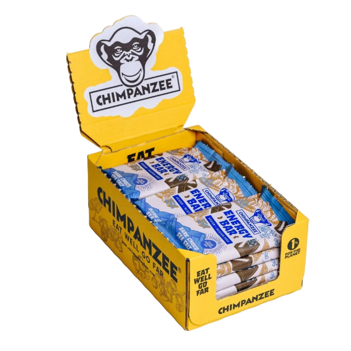 Dark Chocolate Seasalt - Energy Bar Box (15 Stück) | Chimpanzee - Far North