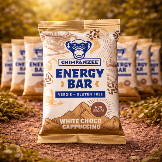 White Choco Cappuccino Energy Bar Box (15 Stück) | Chimpanzee