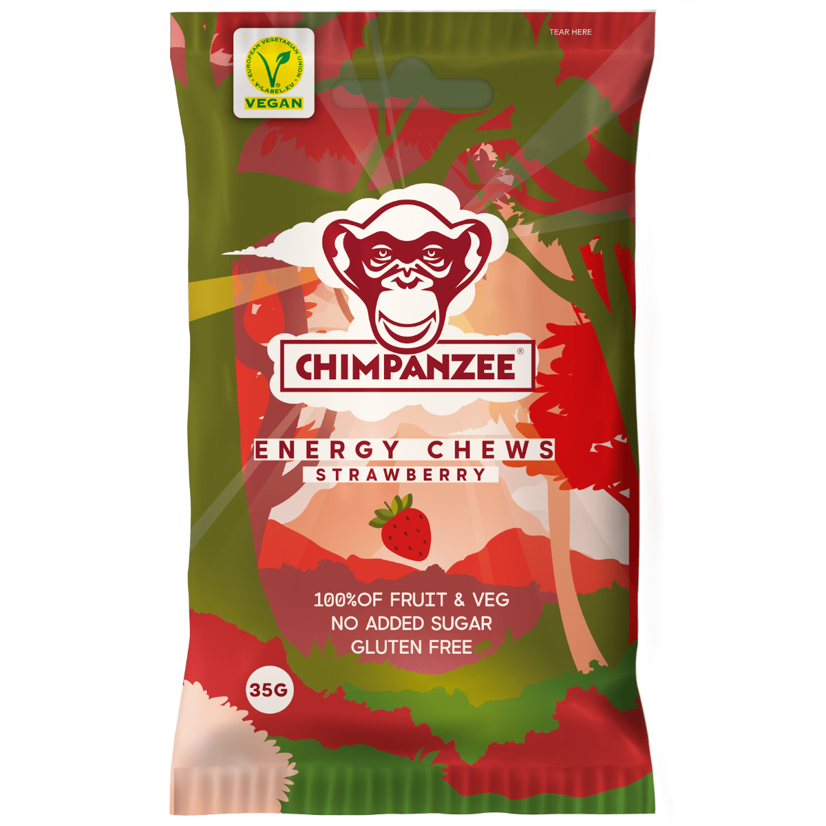 Strawberry - Energy Chews Box (20 Stück) | Chimpanzee - Far North